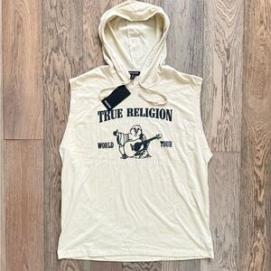 True Religion Men’s  Sleeveless Hoodie Tee Shirt
